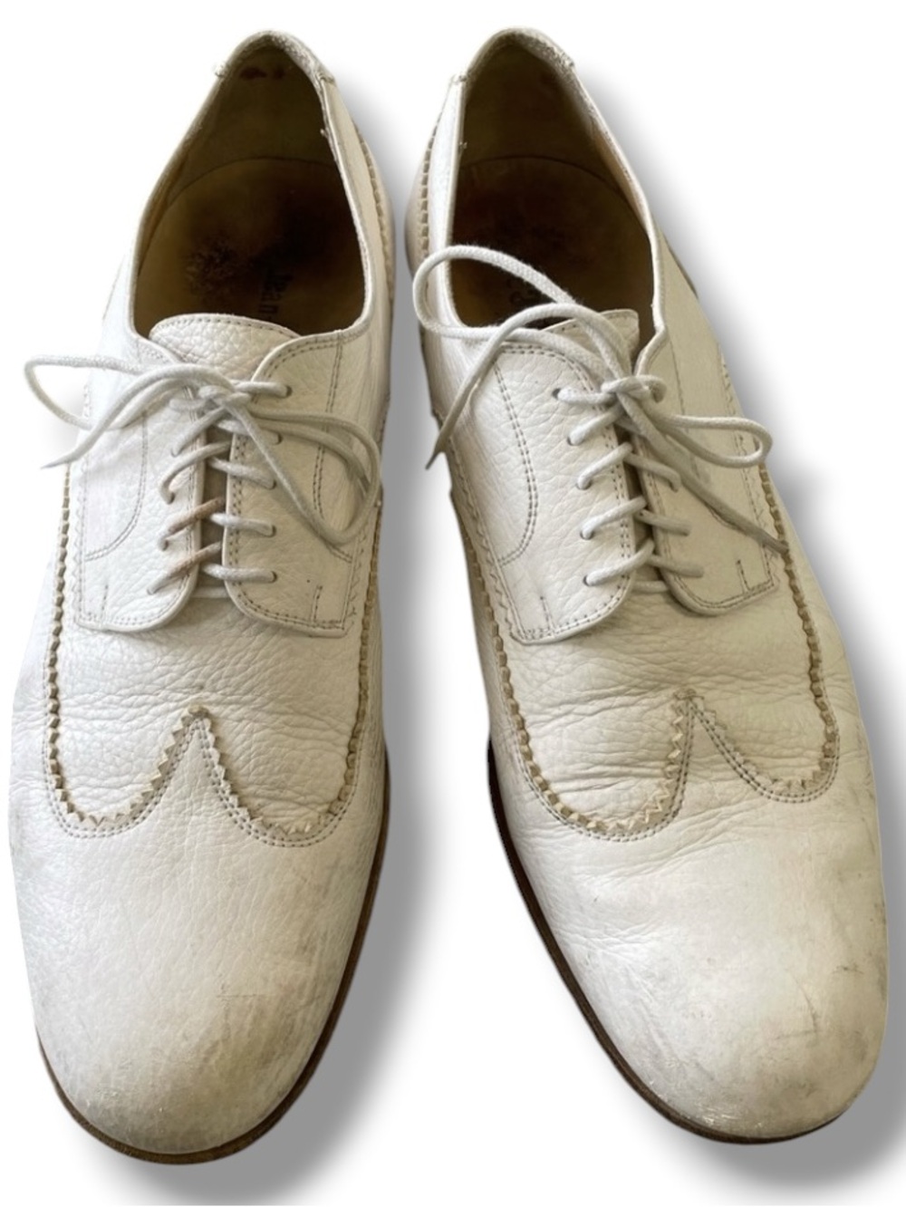 Vintage Jean-Baptiste Rautureau Paris leather derby wingtip w gimp edges…